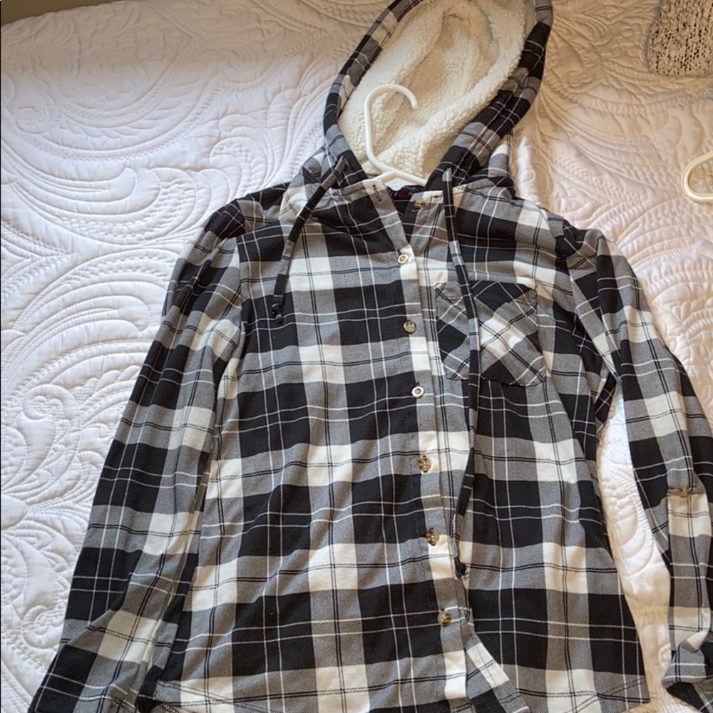 sherpa hooded flannel